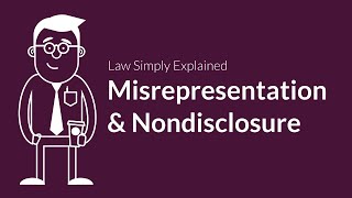 Misrepresentation and Nondisclosure  Contracts  Defenses amp Excuses [upl. by Waldo194]