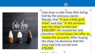 How to apply misrepresentation Liam cupcake scenario [upl. by Remos]