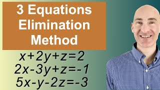 Solving Systems of 3 Equations Elimination [upl. by Ahseia429]